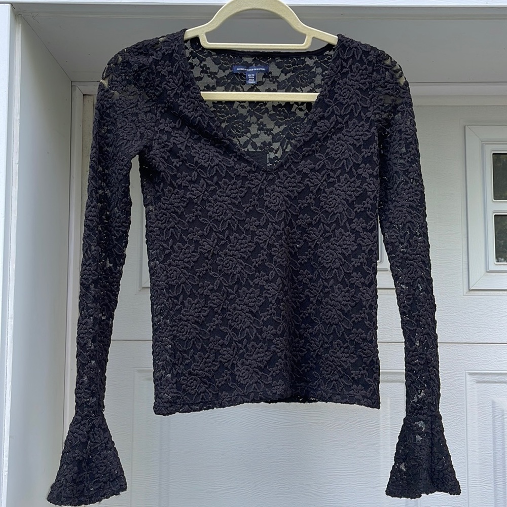 Brand new never worn black lace American Eagle top in size xs